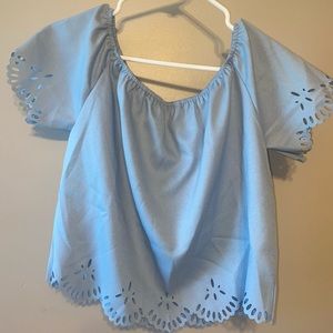 Blue off the shoulder top